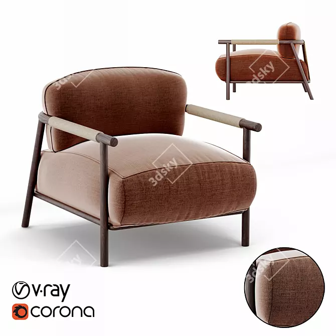 Cozy Lounge Armchair 3D model image 1