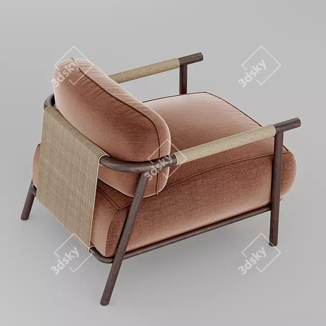Cozy Lounge Armchair 3D model image 3