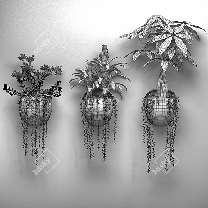 Green Oasis Wall Plant Set 3D model image 4