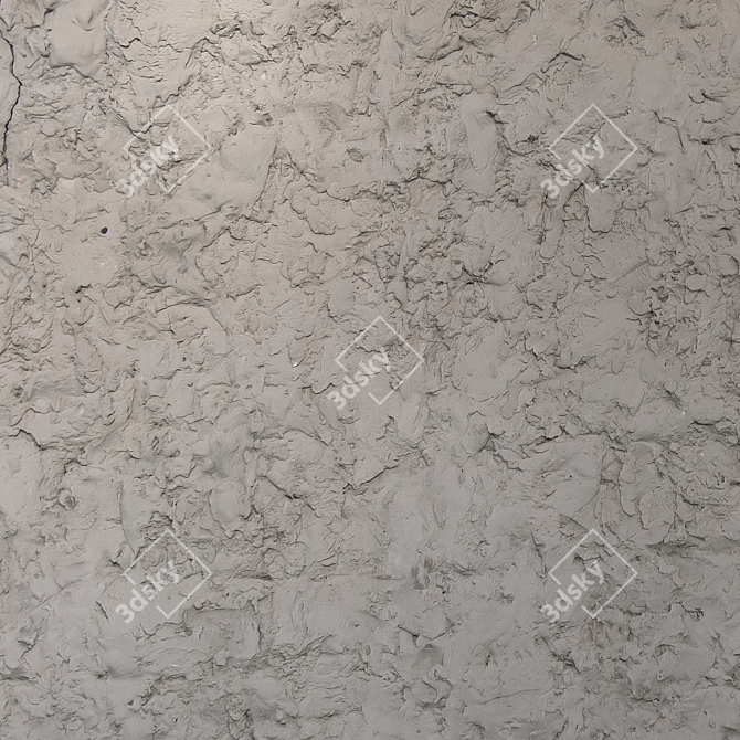 Seamless Rough Plaster Texture 3D model image 4