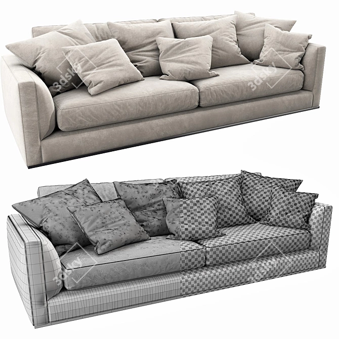 Sleek B&B Italia Richard Sofa 3D model image 4