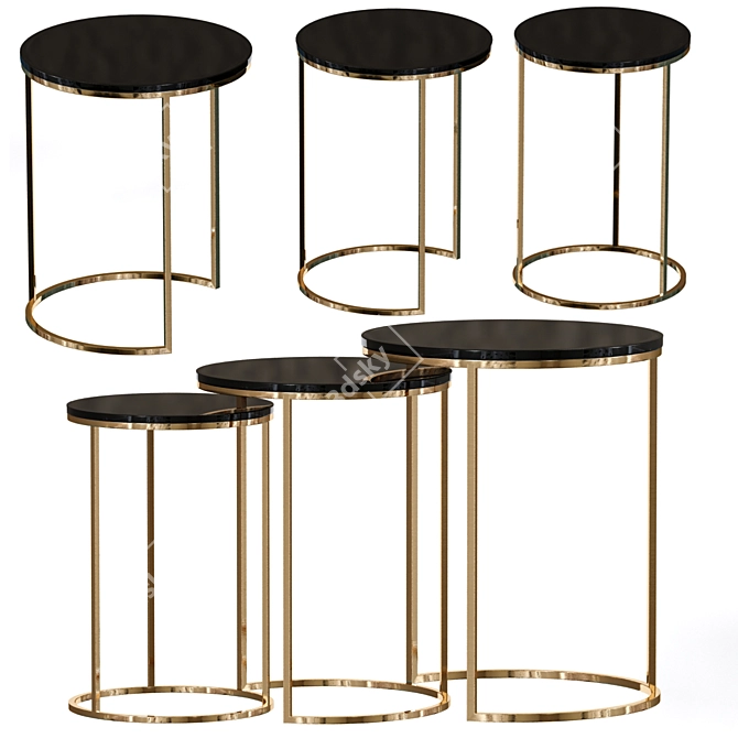 Dainna Nesting Tables: Stylish and Space-Saving 3D model image 1