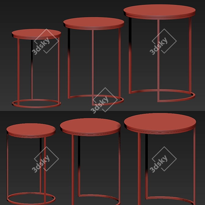 Dainna Nesting Tables: Stylish and Space-Saving 3D model image 2