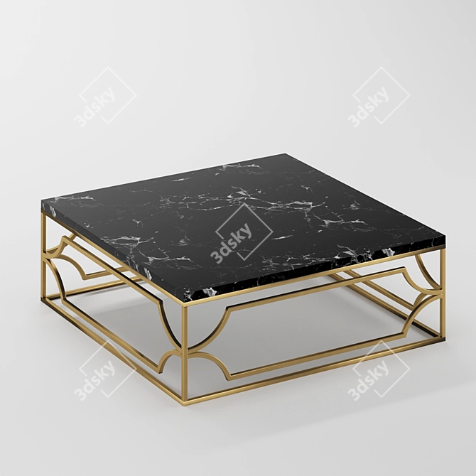 Elegant Marble Coffee Table 3D model image 1