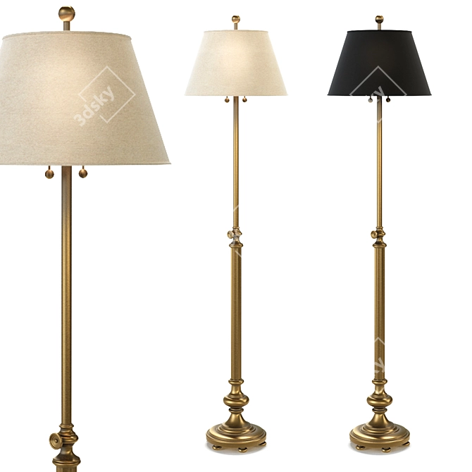 Elegant Overseas Floor Lamp 3D model image 1
