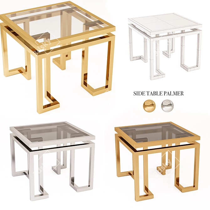 Eichholtz 4-Piece Square Side Table Set 3D model image 4