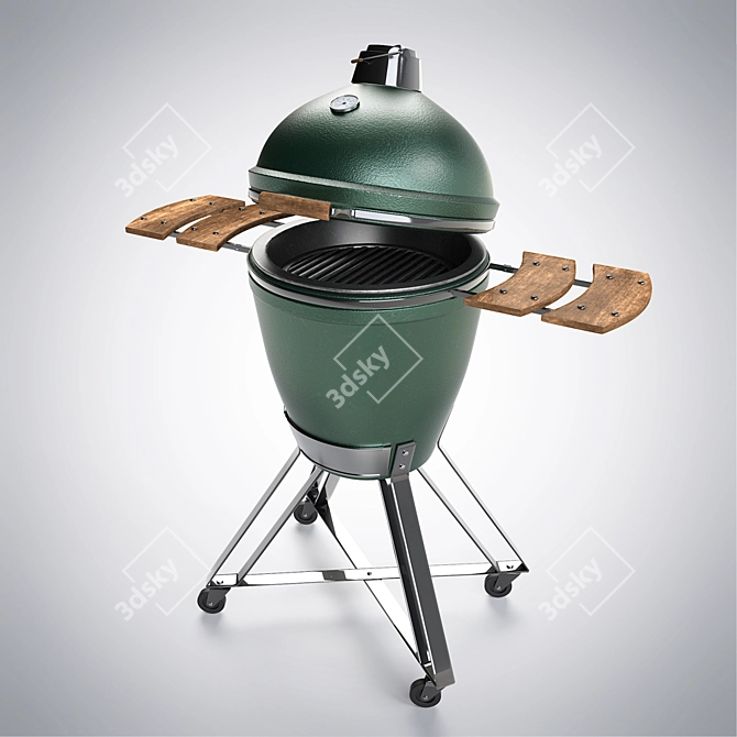 Green Egg Outdoor BBQ Grill 3D model image 1
