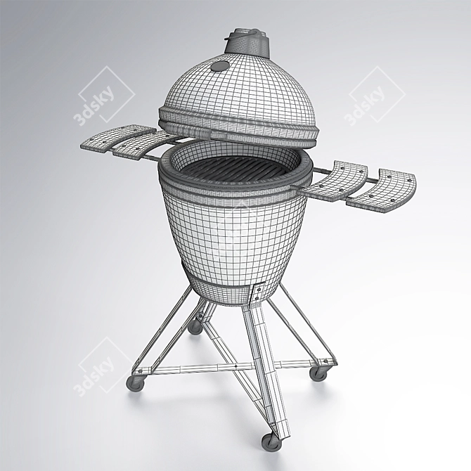 Green Egg Outdoor BBQ Grill 3D model image 3