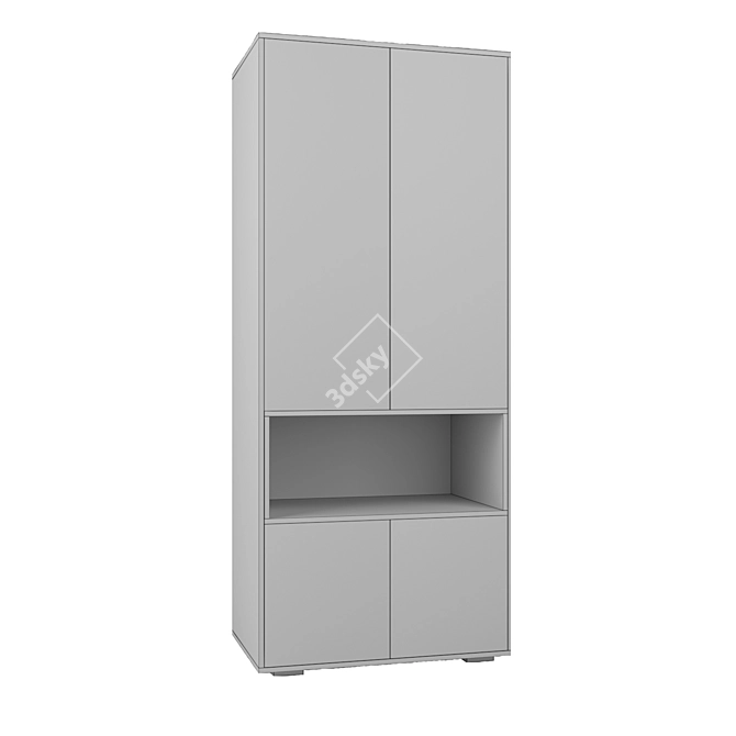 Modern Compact Wardrobe 3D model image 2