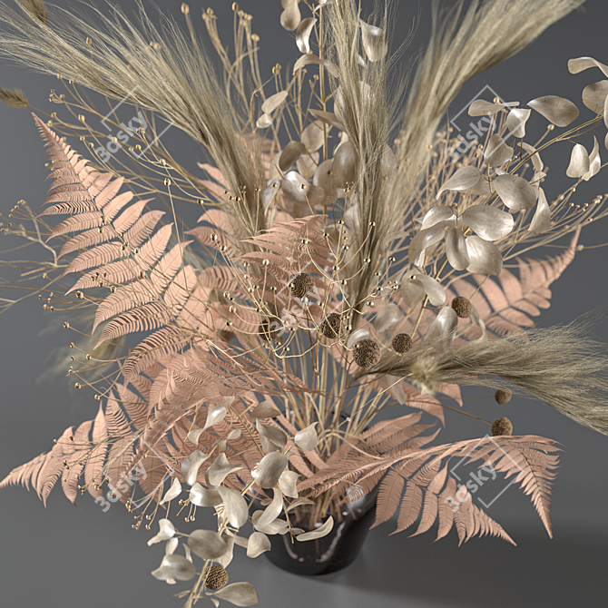 Eternal Bloom: Dried Flower Bouquet 3D model image 2