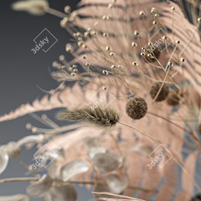 Eternal Bloom: Dried Flower Bouquet 3D model image 3