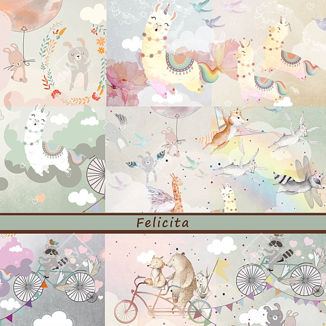 Whimsical Dreams Wallpaper Collection 3D model image 1