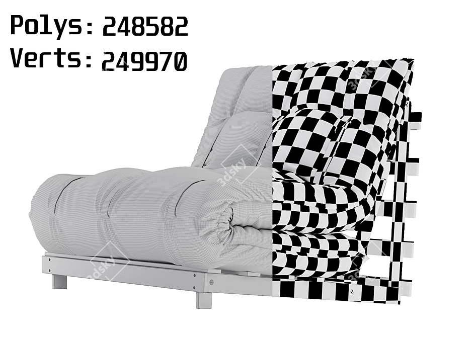 Contemporary Futon Sofa Bed 3D model image 8