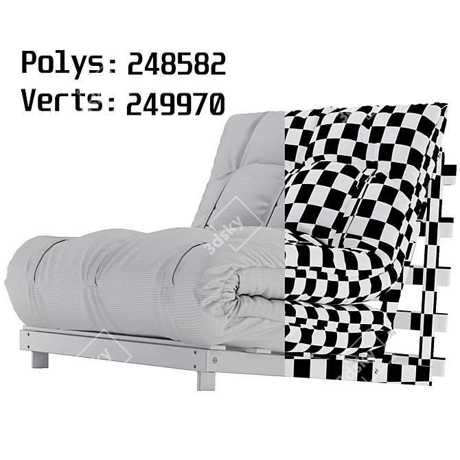 Contemporary Futon Sofa Bed 3D model image 12