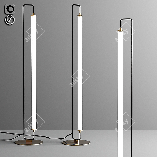 Modern Metal LED Floor Lamp 3D model image 1