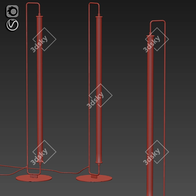 Modern Metal LED Floor Lamp 3D model image 2