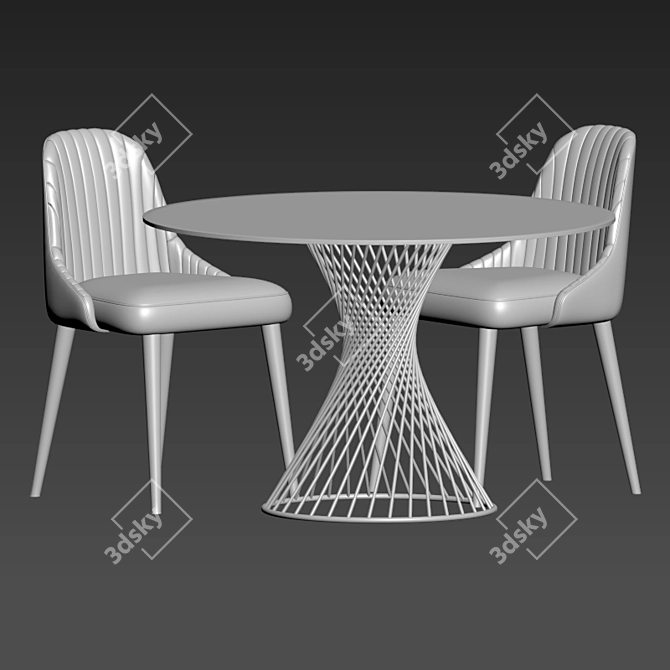 Modern Calligaris Vortex Table & Strip Chair 3D model image 2