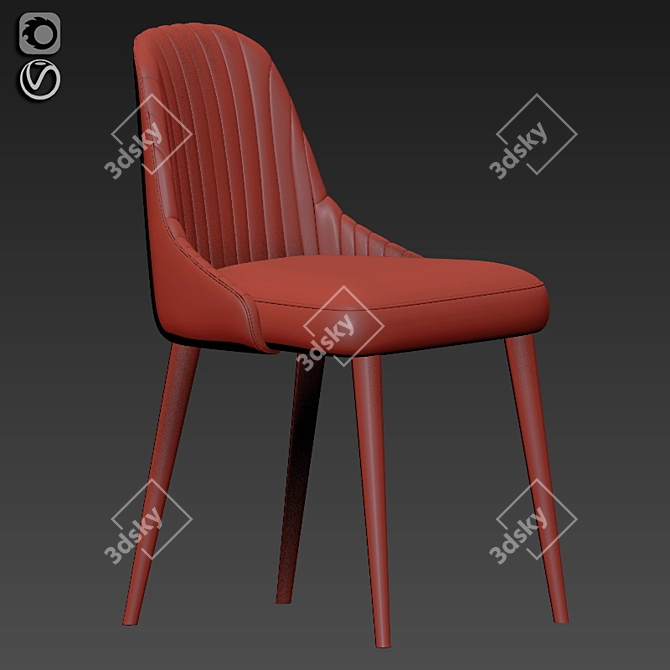 Modern Calligaris Vortex Table & Strip Chair 3D model image 3