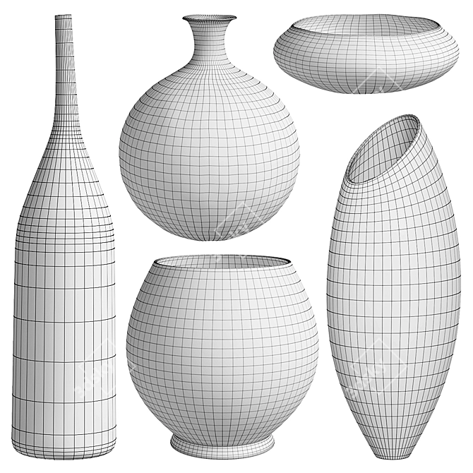 Elegant Vases Set 3D model image 4