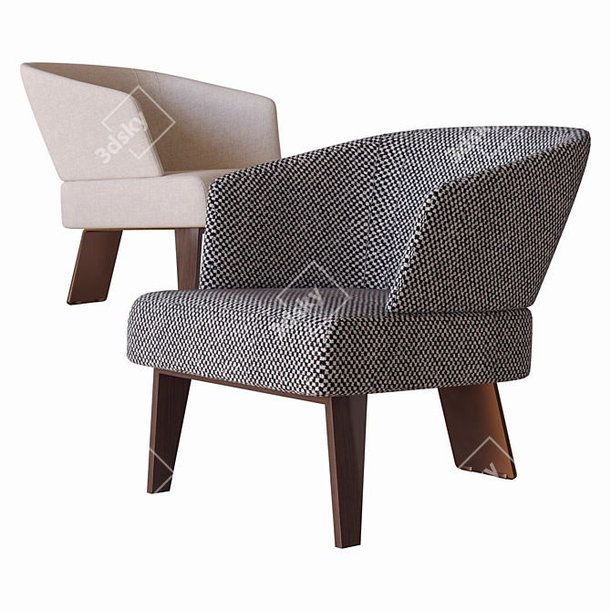 Elegant Minotti Small Armchair 3D model image 1