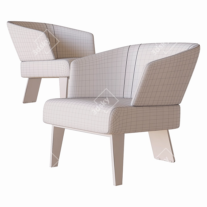 Elegant Minotti Small Armchair 3D model image 4