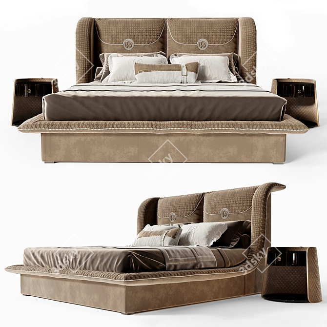 Elegant Bed & Table: Vittoria Frigerio Appiani & Contarini 3D model image 1