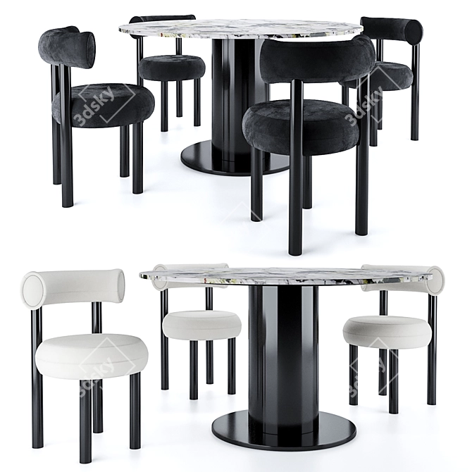 Sleek Elegance: Tom Dixon FAT Dining Set 3D model image 1