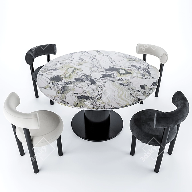 Sleek Elegance: Tom Dixon FAT Dining Set 3D model image 2