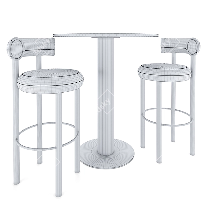 Modern Minimalist Bar Set 3D model image 4