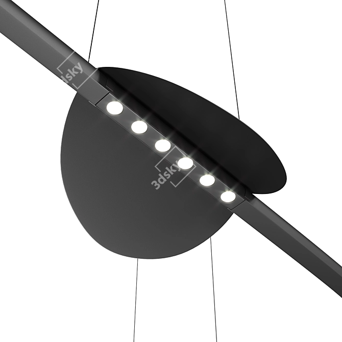 Anodized Pendant Lamp in Black or Gold 3D model image 4