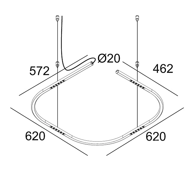 Anodized Pendant Lamp in Black or Gold 3D model image 5