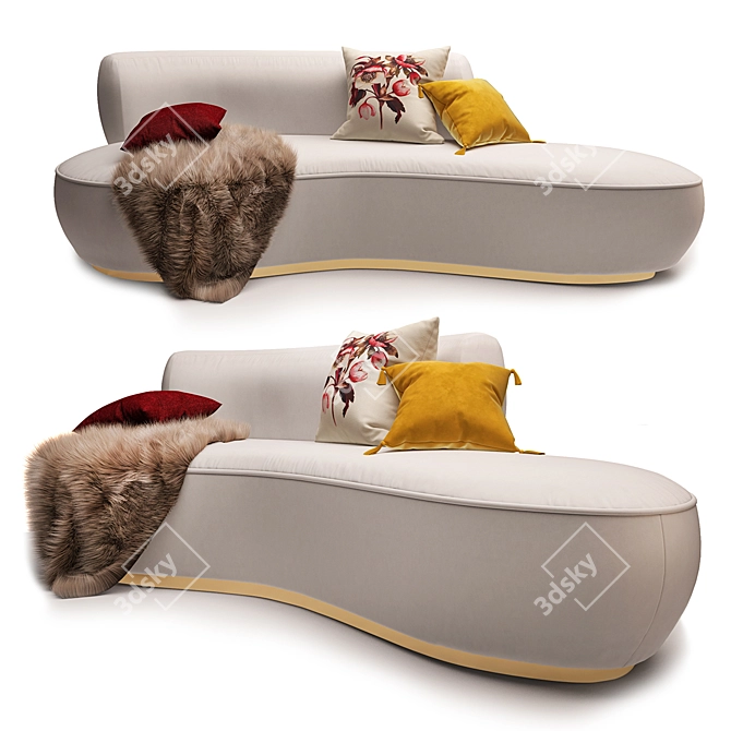 Elegant Swan-inspired Sofa & H&M Décor 3D model image 1