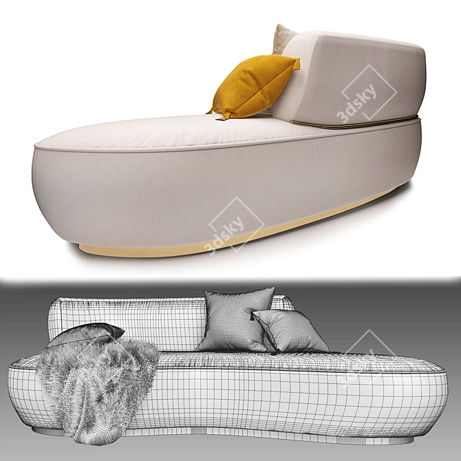 Elegant Swan-inspired Sofa & H&M Décor 3D model image 4