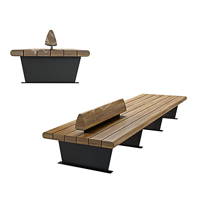 Elegant Metalco Italy Canape Bench 3D model image 1