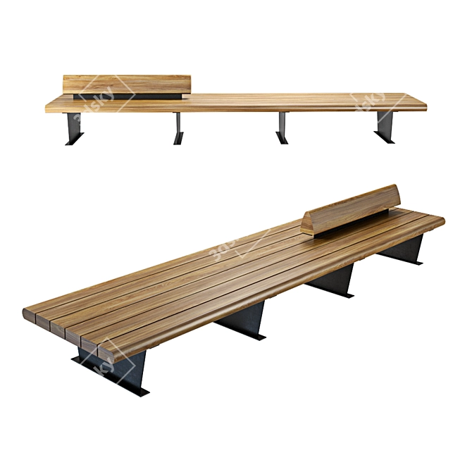 Elegant Metalco Italy Canape Bench 3D model image 2