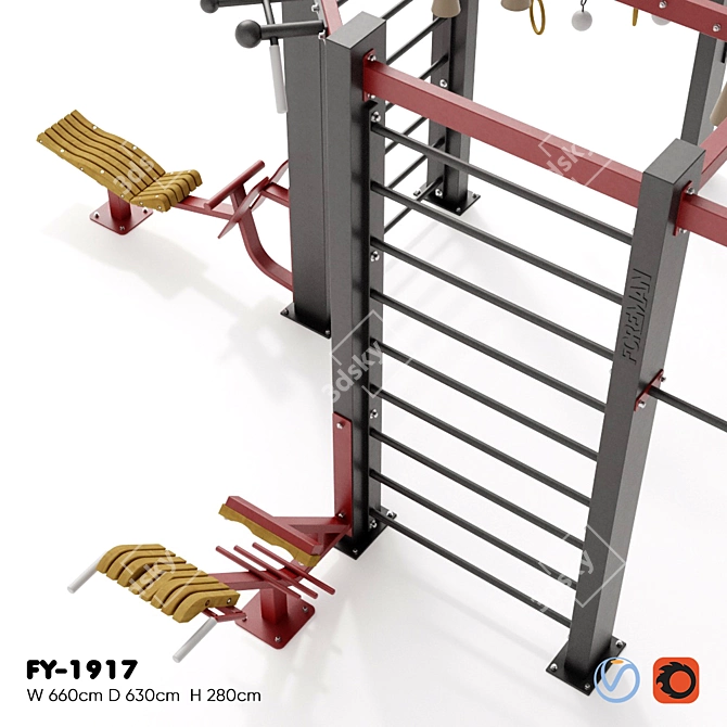 Foreman Multi Frame FY-1917: Versatile Fitness Equipment 3D model image 2