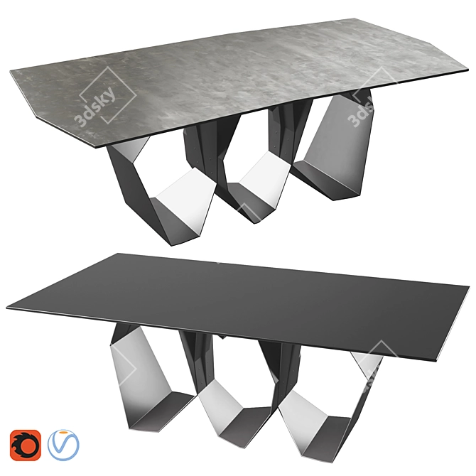 Sculptural Quasimodo Table: Contemporary Versatility 3D model image 1