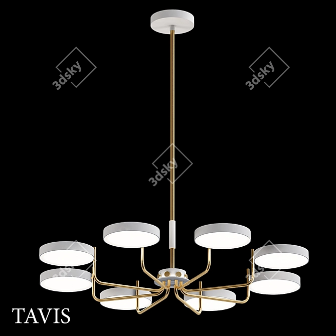 TAVIS 8x Plafon Light Fixture 3D model image 1