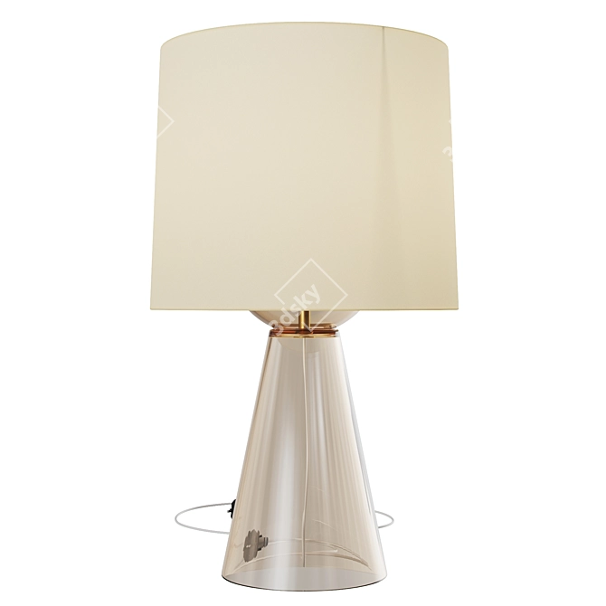 Elegant Baker Brass Waistline Table Lamp 3D model image 1