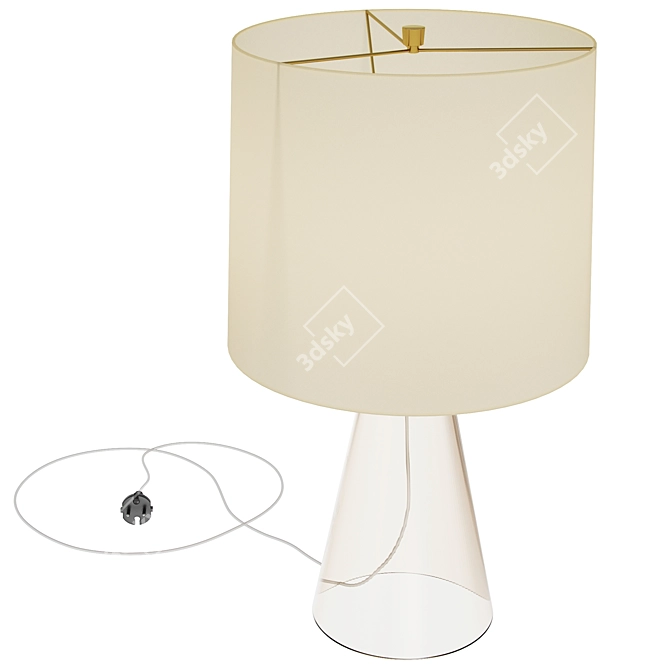 Elegant Baker Brass Waistline Table Lamp 3D model image 2