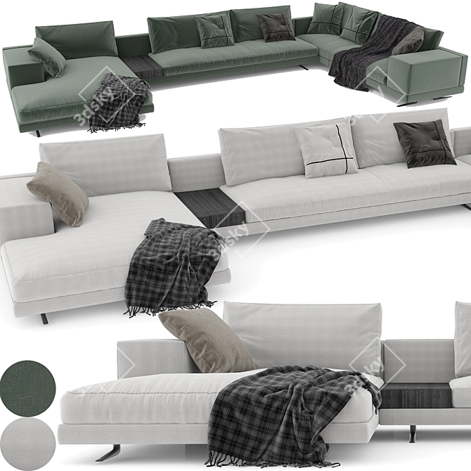 Modern Mondrian Sofa: Stylish and Functional 3D model image 2