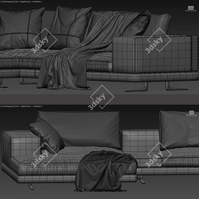 Modern Mondrian Sofa: Stylish and Functional 3D model image 3