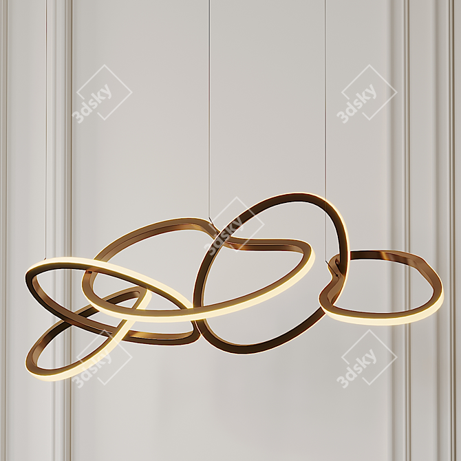 Sleek Unity Linear Pendant 3D model image 1