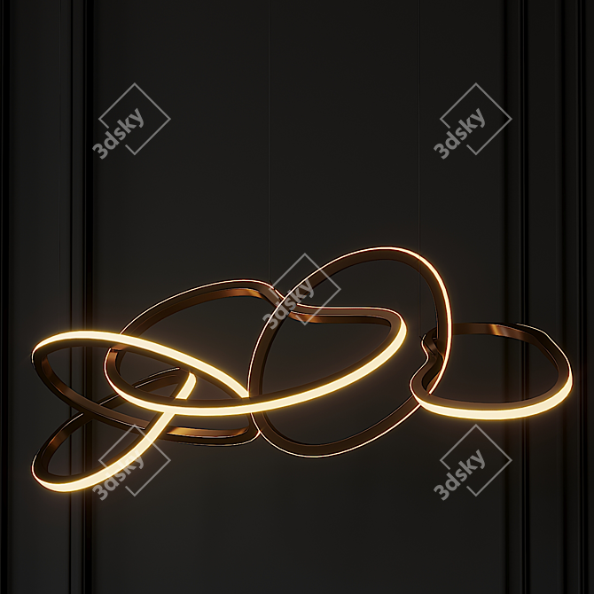 Sleek Unity Linear Pendant 3D model image 2