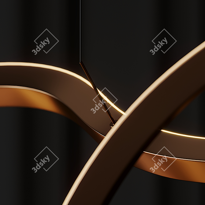 Sleek Unity Linear Pendant 3D model image 3