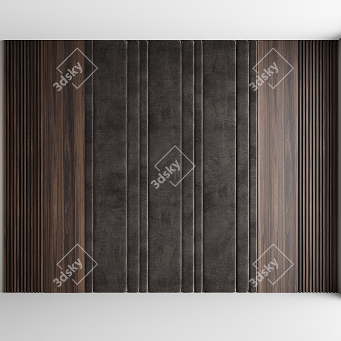 Luxury Velvet-Wrapped Wood Panel Set 3D model image 1