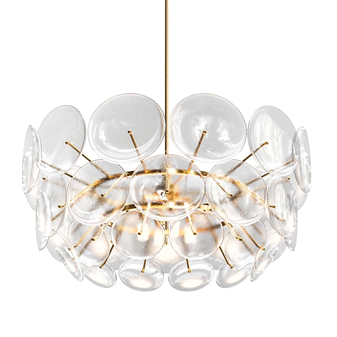 Sleek Glass Disc Chandelier 3D model image 1