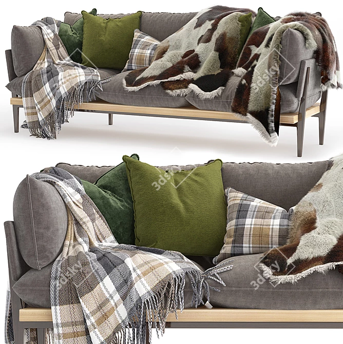 Modern and Stylish West Elm Floyd Sofa 3D model image 1