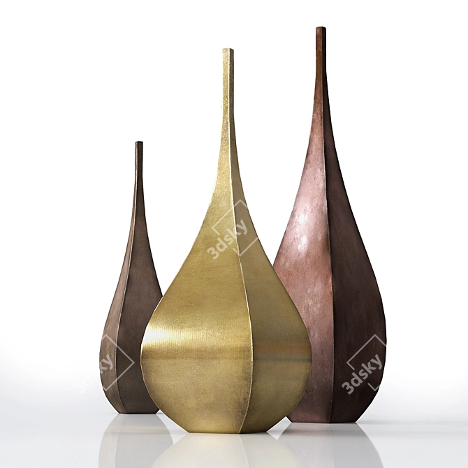 Handcrafted DeCastelli Vases: Shimla & Jaipur 3D model image 1