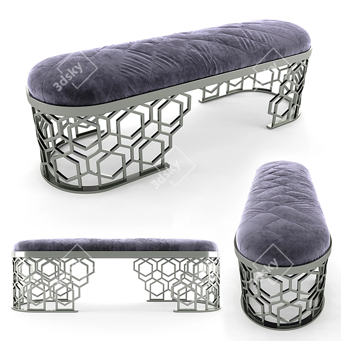 Sleek Amanda Longhi Bench 3D model image 1